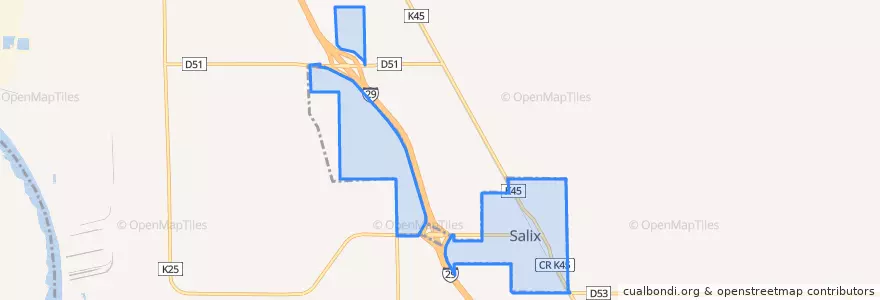 Mapa de ubicacion de Salix.