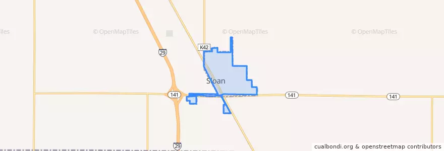 Mapa de ubicacion de Sloan.