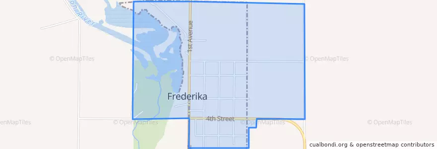 Mapa de ubicacion de Frederika.