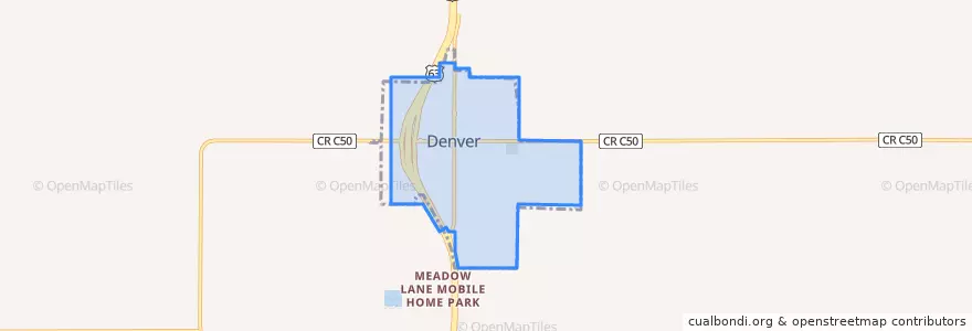 Mapa de ubicacion de Denver.