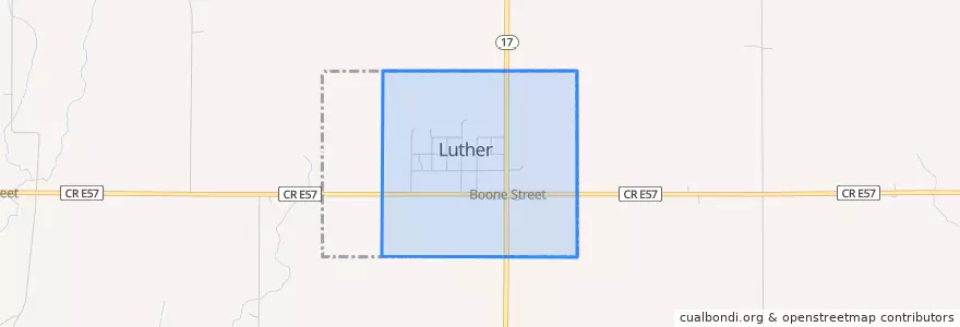 Mapa de ubicacion de Luther.