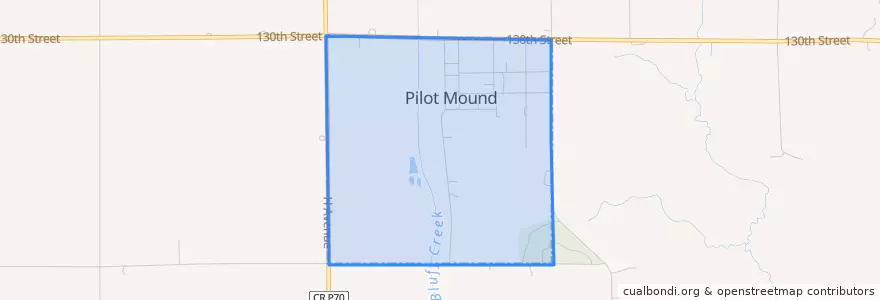 Mapa de ubicacion de Pilot Mound.