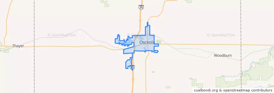 Mapa de ubicacion de Osceola.