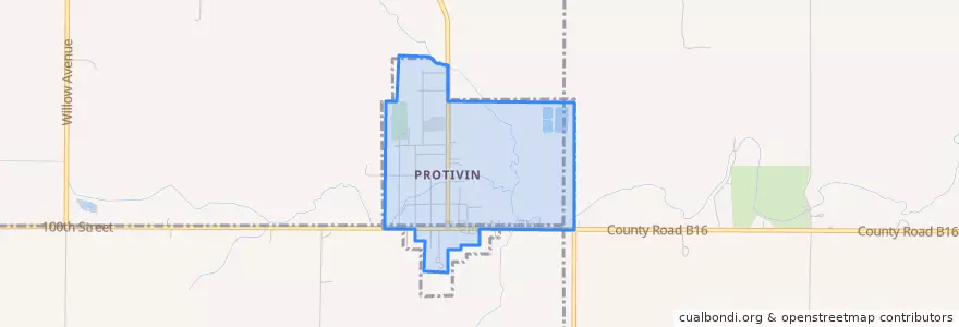 Mapa de ubicacion de Protivin.