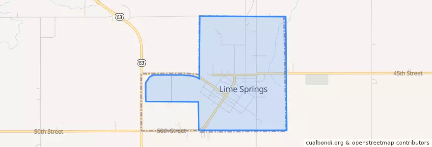 Mapa de ubicacion de Lime Springs.
