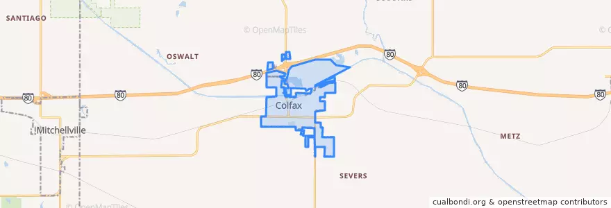 Mapa de ubicacion de Colfax.