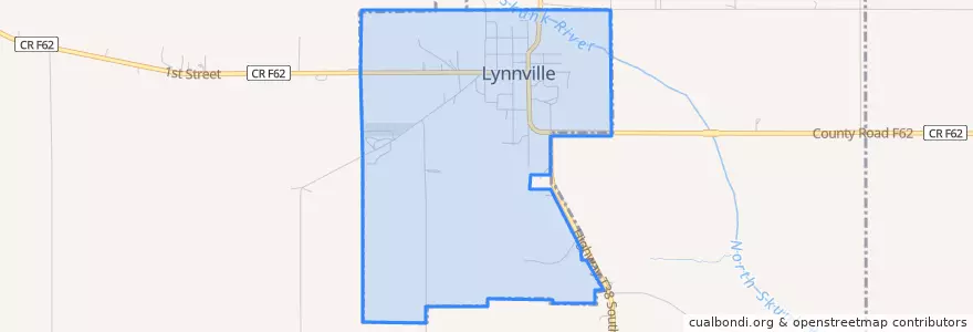 Mapa de ubicacion de Lynnville.
