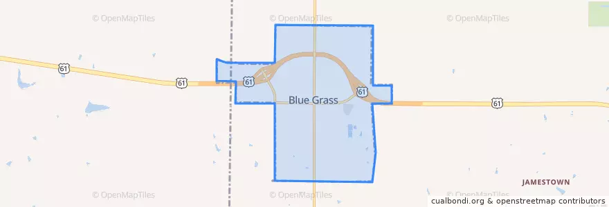 Mapa de ubicacion de Blue Grass.