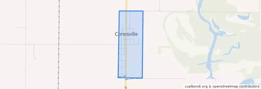 Mapa de ubicacion de Conesville.