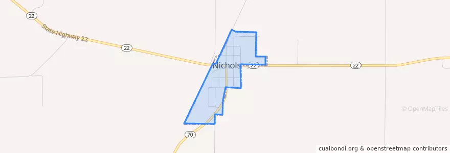 Mapa de ubicacion de Nichols.
