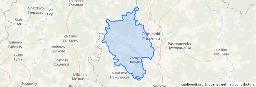 Mapa de ubicacion de сельское поселение Высоково.