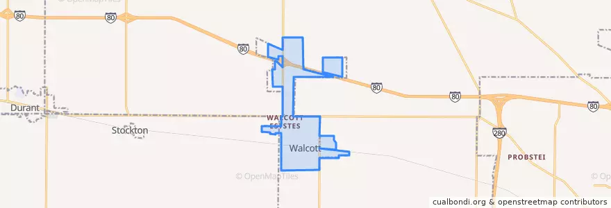 Mapa de ubicacion de Walcott.