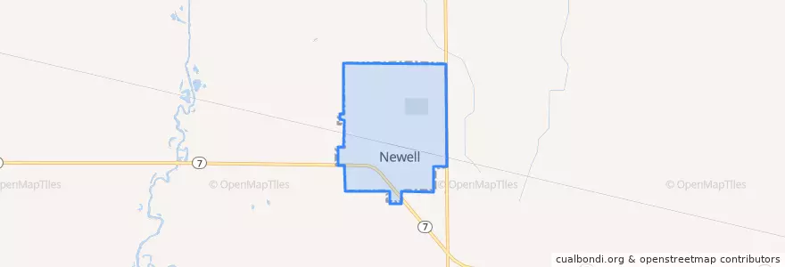 Mapa de ubicacion de Newell.