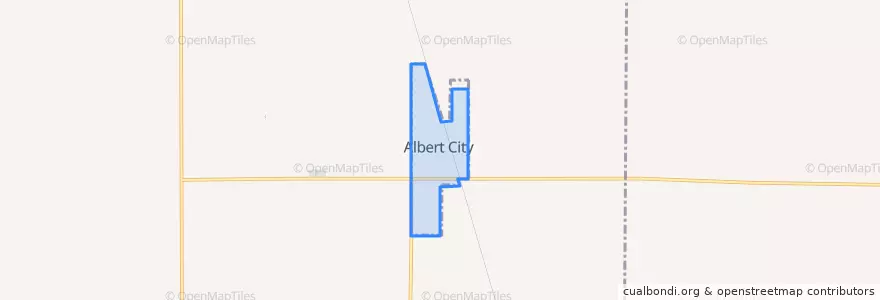 Mapa de ubicacion de Albert City.