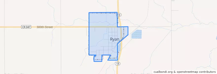 Mapa de ubicacion de Ryan.