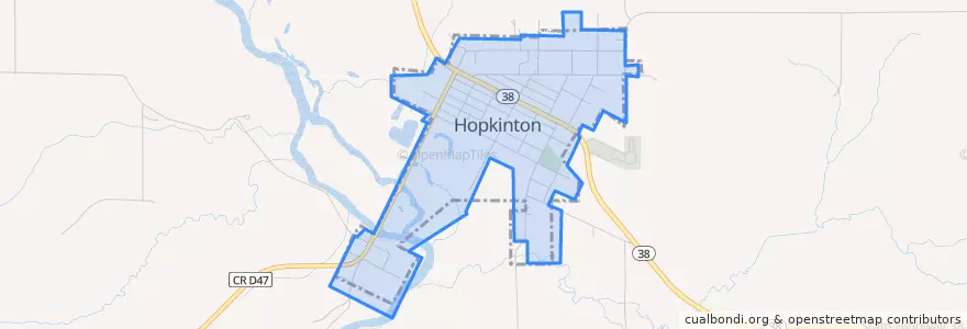Mapa de ubicacion de Hopkinton.