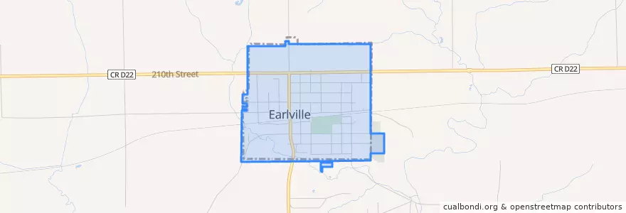 Mapa de ubicacion de Earlville.