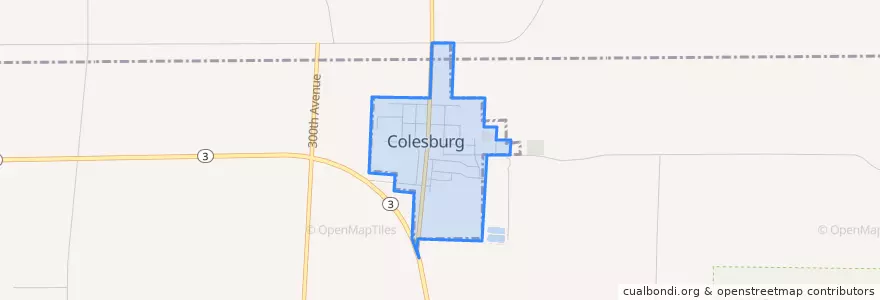 Mapa de ubicacion de Colesburg.