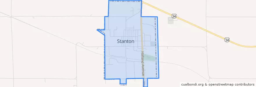 Mapa de ubicacion de Stanton.