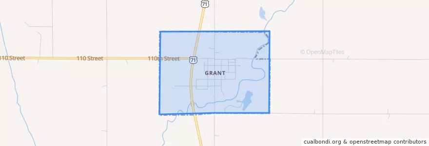 Mapa de ubicacion de Grant.