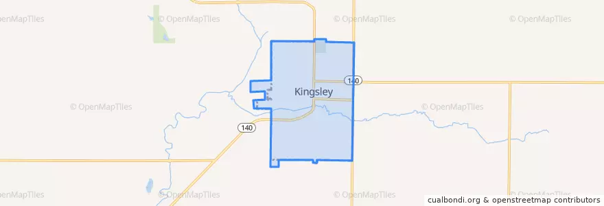 Mapa de ubicacion de Kingsley.