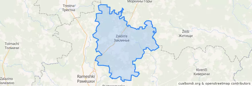 Mapa de ubicacion de сельское поселение Заклинье.