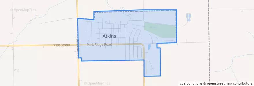 Mapa de ubicacion de Atkins.