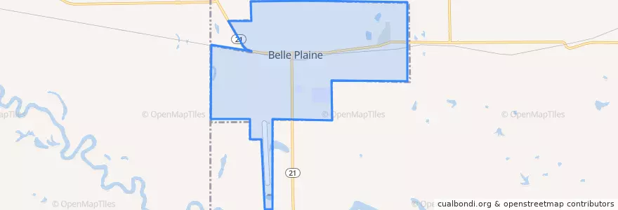 Mapa de ubicacion de Belle Plaine.
