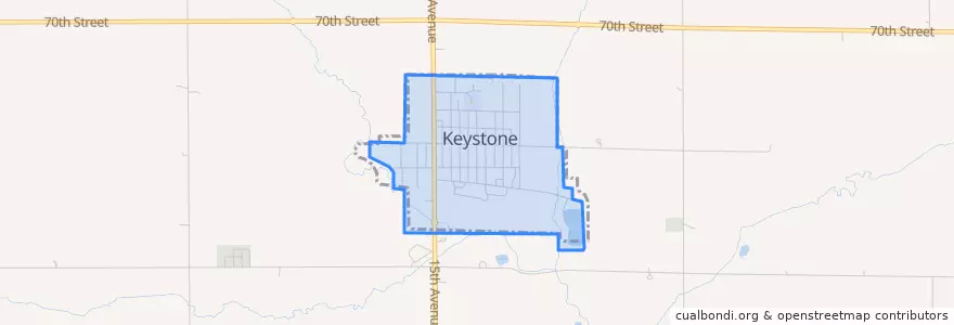 Mapa de ubicacion de Keystone.