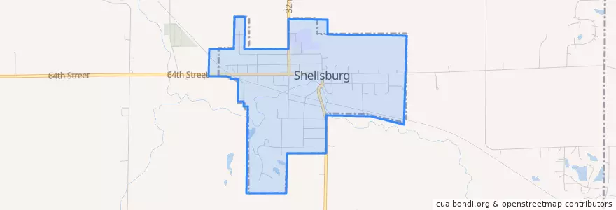 Mapa de ubicacion de Shellsburg.