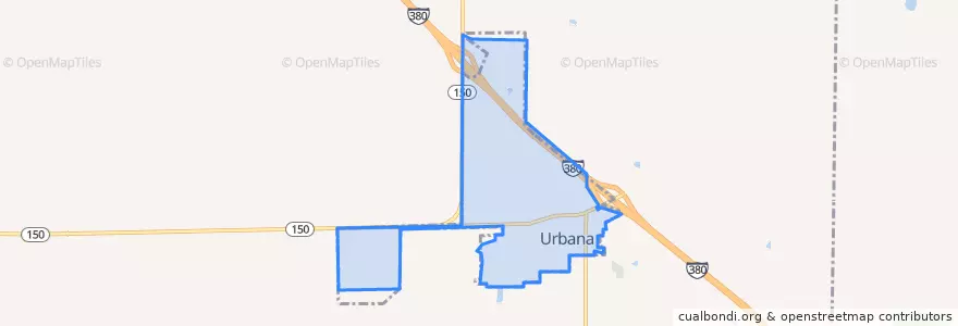 Mapa de ubicacion de Urbana.