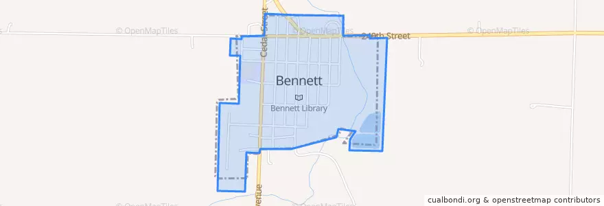 Mapa de ubicacion de Bennett.
