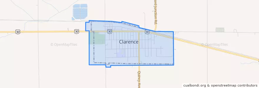 Mapa de ubicacion de Clarence.