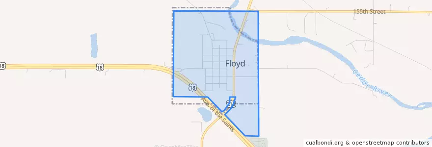Mapa de ubicacion de Floyd.