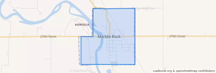 Mapa de ubicacion de Marble Rock.