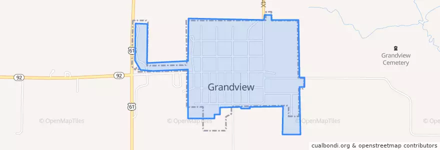 Mapa de ubicacion de Grandview.