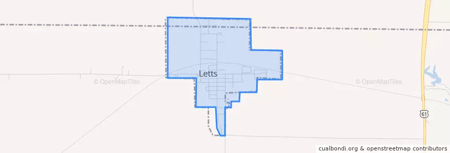 Mapa de ubicacion de Letts.