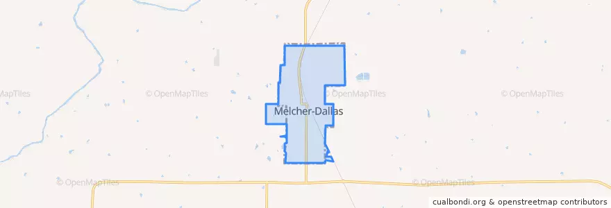 Mapa de ubicacion de Melcher-Dallas.