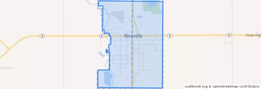 Mapa de ubicacion de Riceville.
