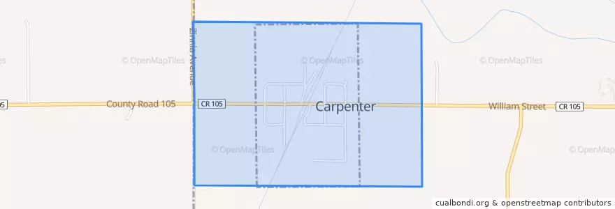 Mapa de ubicacion de Carpenter.