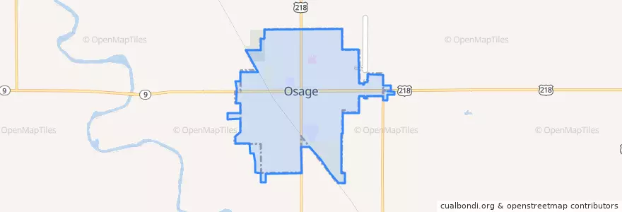 Mapa de ubicacion de Osage.