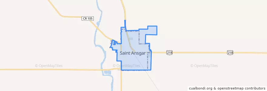 Mapa de ubicacion de Saint Ansgar.