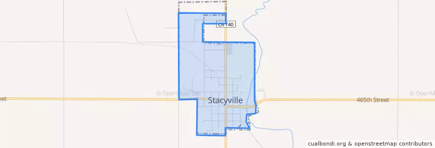 Mapa de ubicacion de Stacyville.