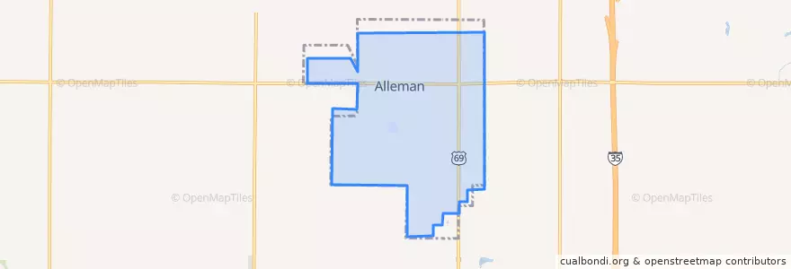 Mapa de ubicacion de Alleman.