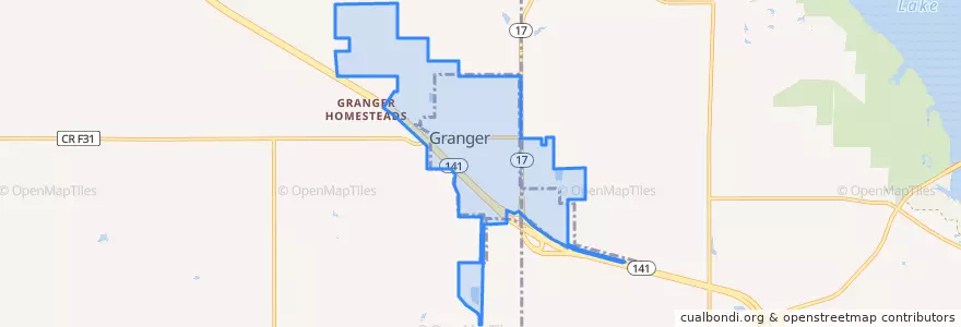 Mapa de ubicacion de Granger.