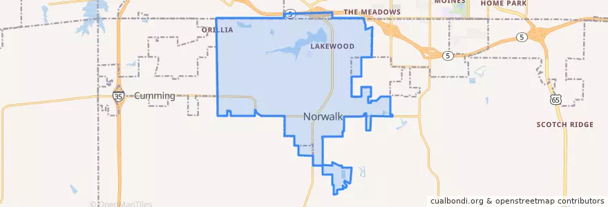 Mapa de ubicacion de Norwalk.
