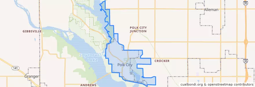 Mapa de ubicacion de Polk City.