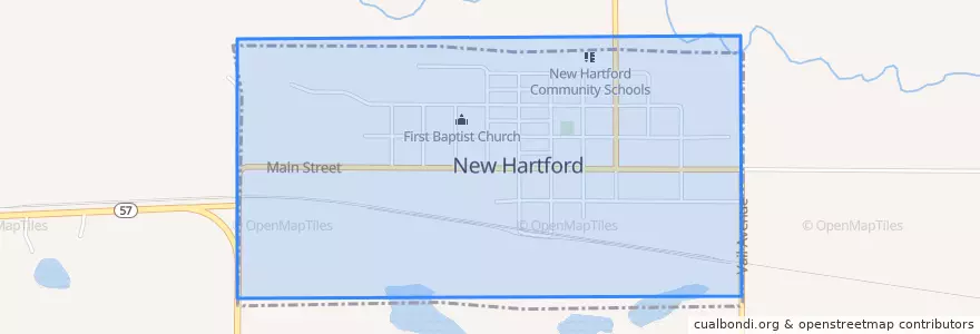 Mapa de ubicacion de New Hartford.