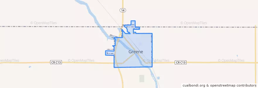 Mapa de ubicacion de Greene.