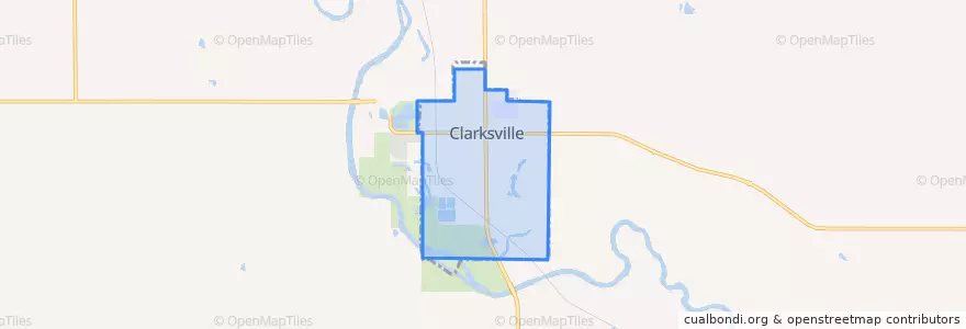 Mapa de ubicacion de Clarksville.